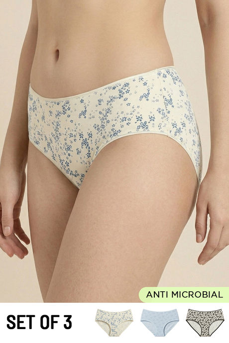 Buy Zivame Low Rise Full Coverage Hipster Panty  (Pack of 3) - Multicolor